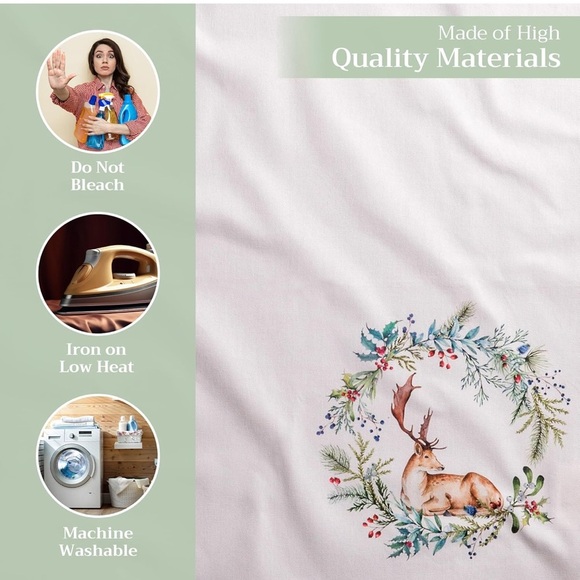 Maison d' Hermine Cloth Napkins Set of 4 100% Cotton (Holly Time, 20" x 20") - Picture 3 of 7